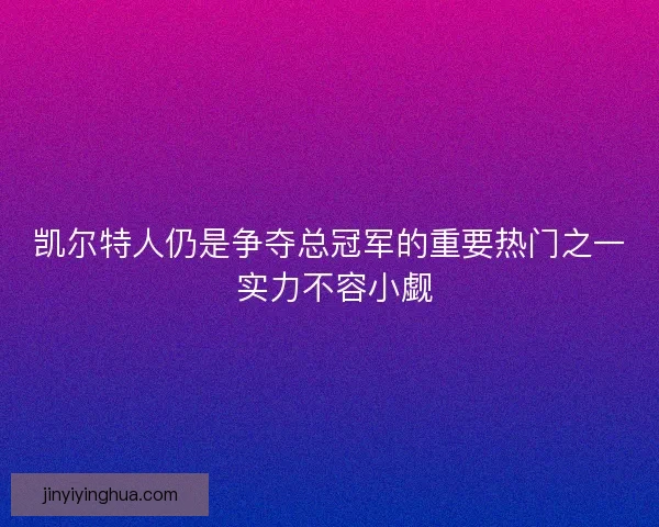 凯尔特人仍是争夺总冠军的重要热门之一 实力不容小觑