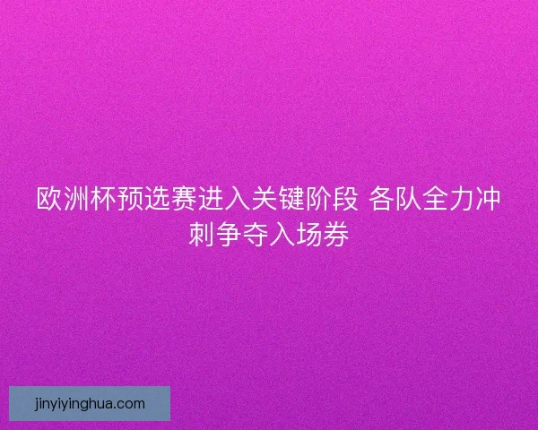 欧洲杯预选赛进入关键阶段 各队全力冲刺争夺入场券 欧洲杯预选赛进入关键阶段 各队全力冲刺争夺入场券