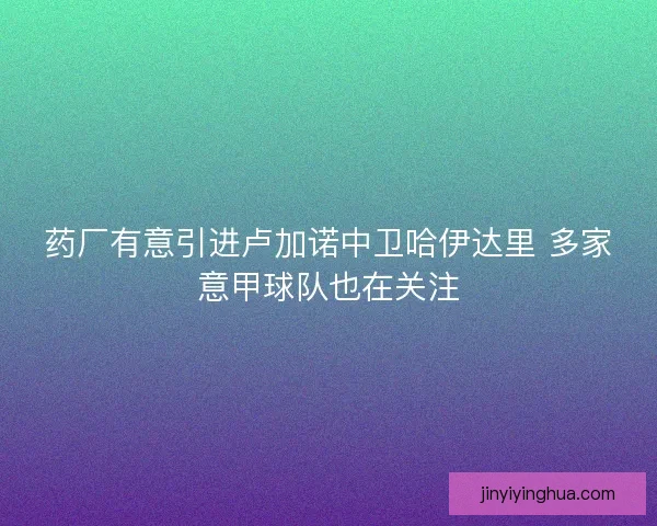 药厂有意引进卢加诺中卫哈伊达里 多家意甲球队也在关注 药厂有意引进卢加诺中卫哈伊达里 多家意甲球队也在关注
